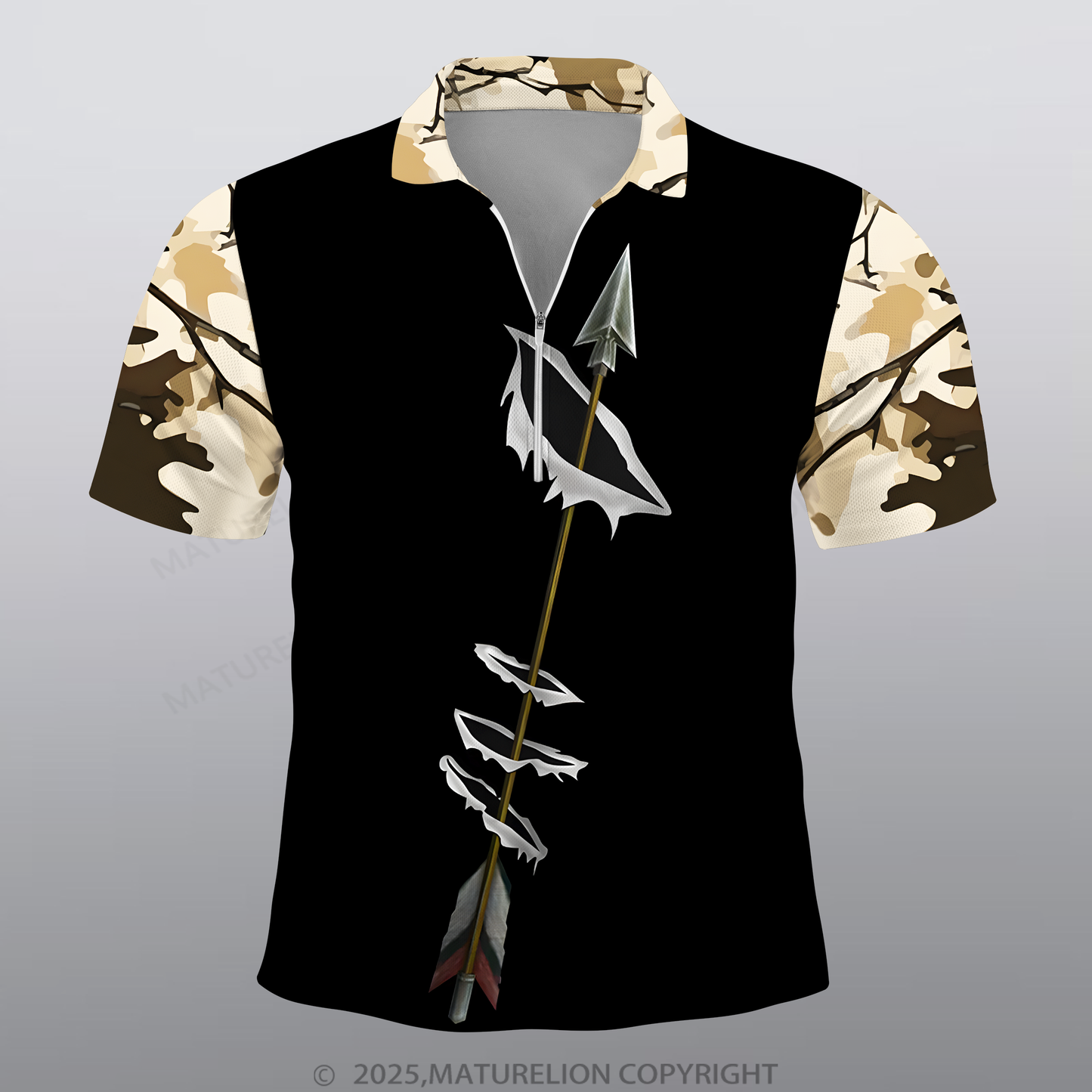 Maturelion Schießen Männer Voll-Print Polo Shirt