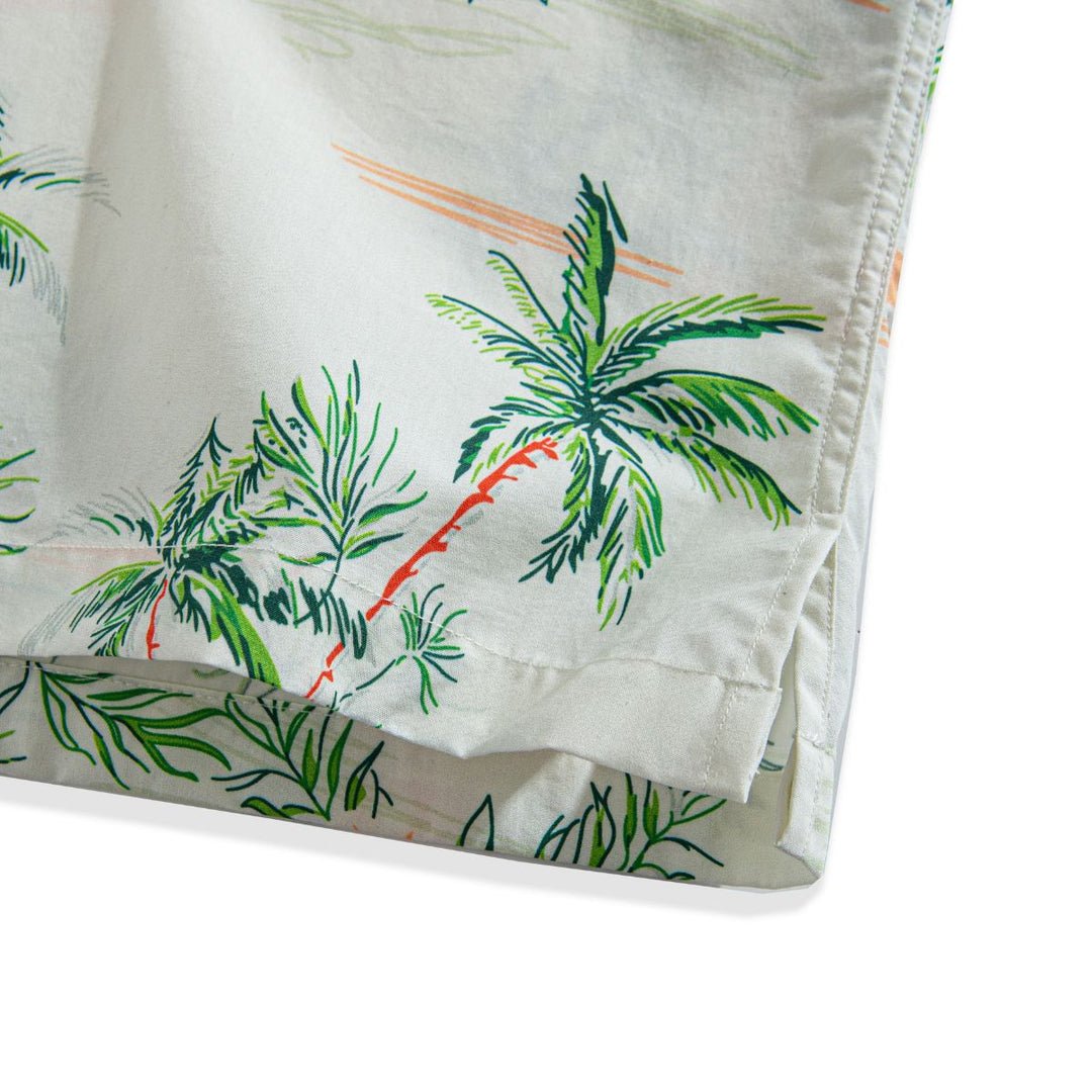 Männer mit Kokosnussbaum Print und Knopfleiste vorne Hawaiian Shirt Hawaiian Shirt