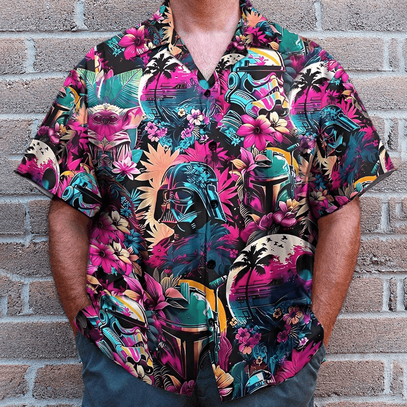 Star Wars Synthwave Darth Vader Hawaiian Shirt