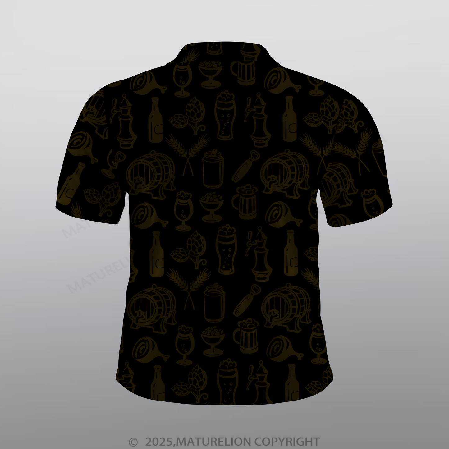 Maturelion Bier Männer Voll-Print Polo Shirt