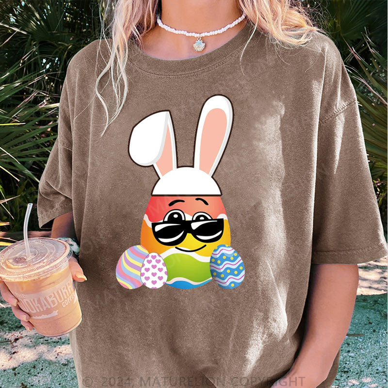 Maturelion Osterhase mit Brille Damen Gewaschene Vintage T-Shirt