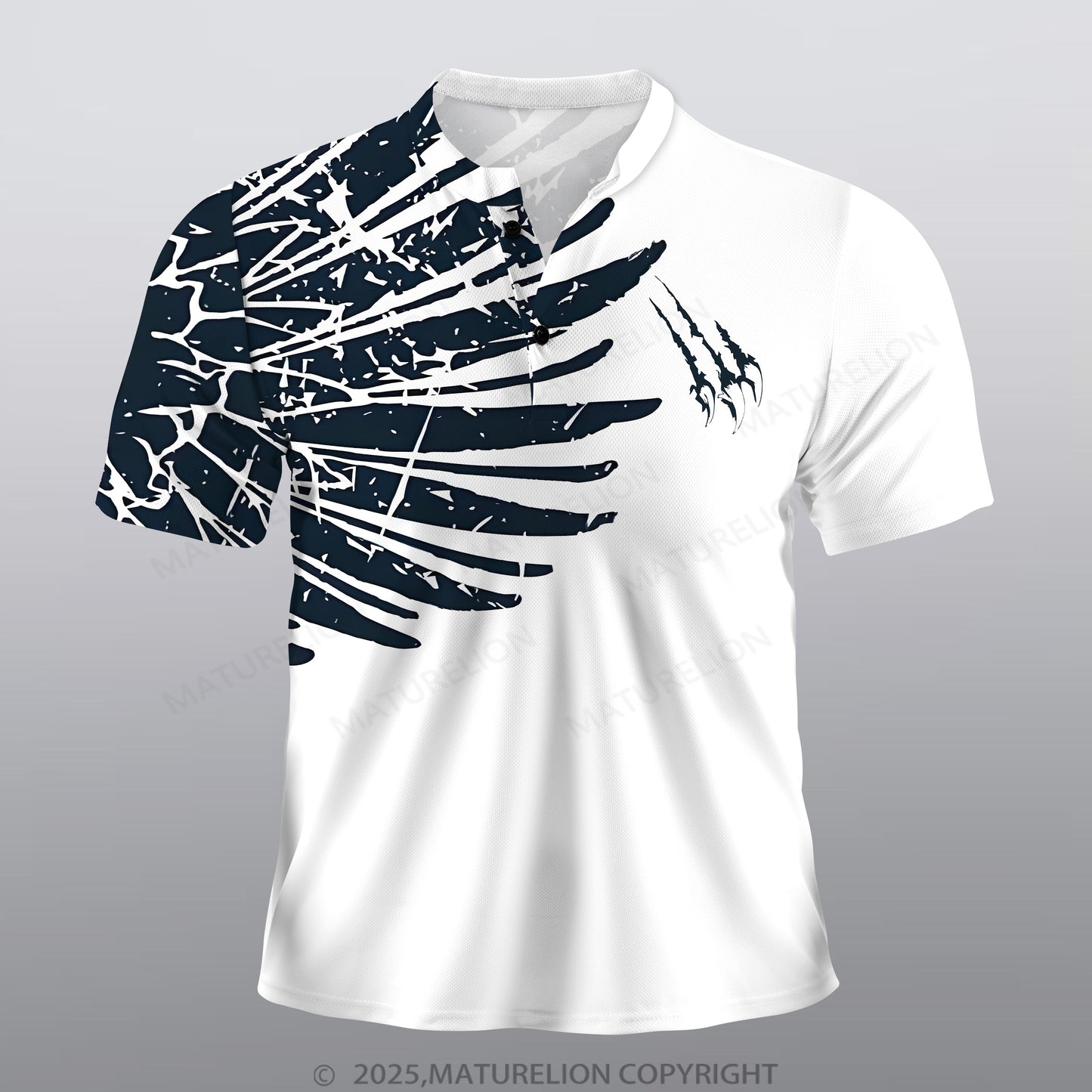 Maturelion Adlerklaue Männer Voll-Print Polo Shirt