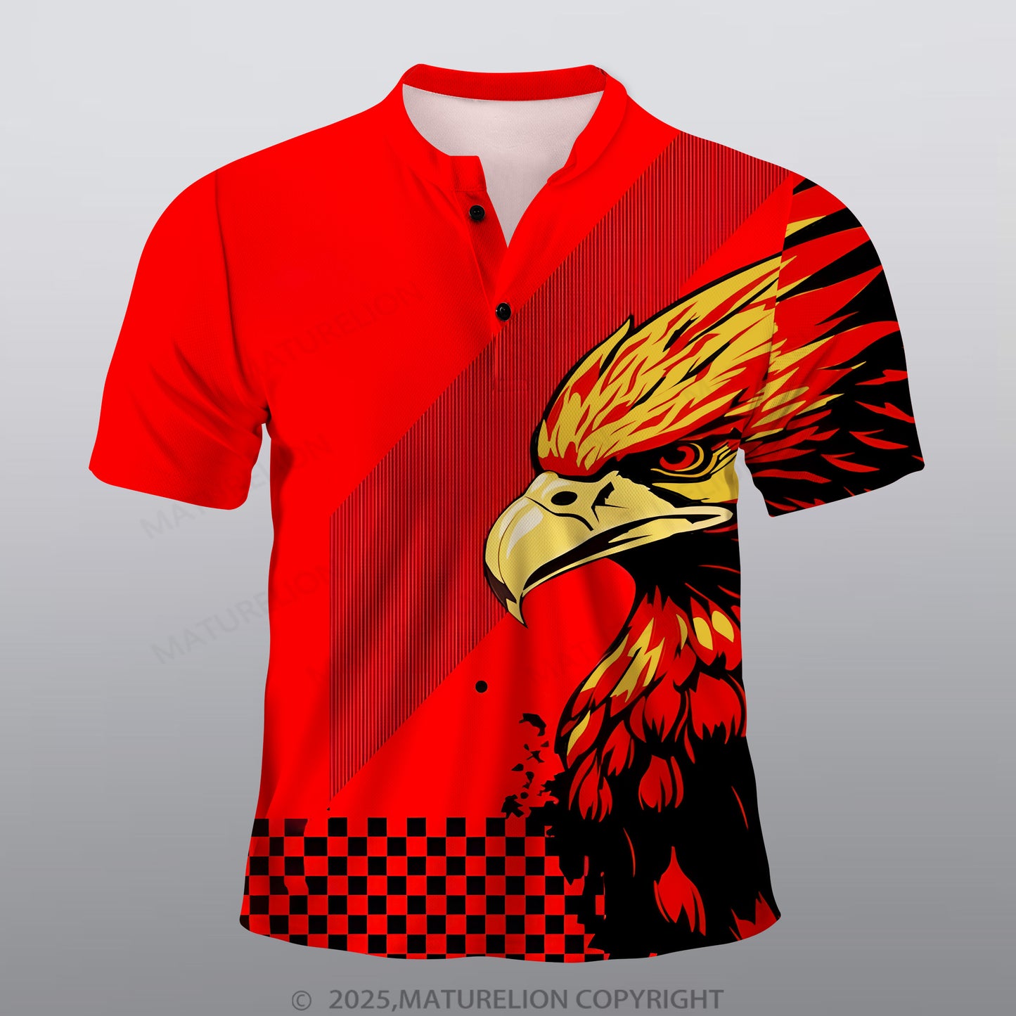 Maturelion Adler Männer Voll-Print Polo Shirt
