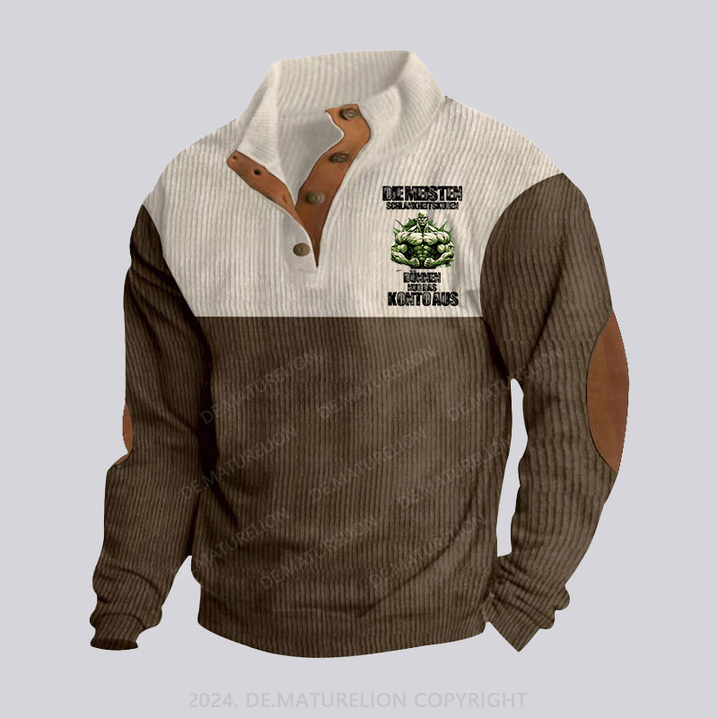 Maturelion Die meisten Schlankheitskuren dünnen nur das Konto aus Stehkragen Knopf Polo Shirt