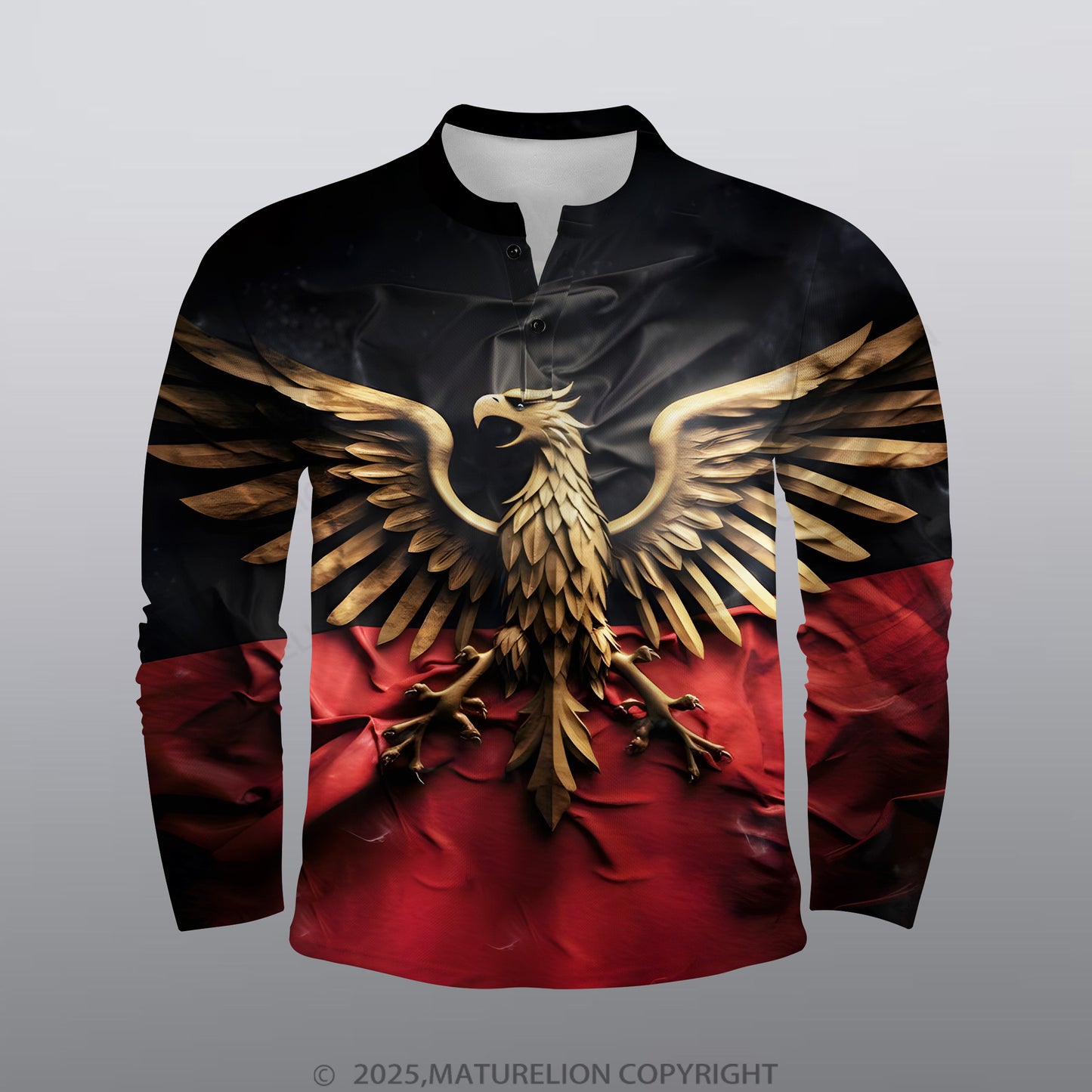Maturelion Adler Männer Voll-Print Polo Shirt