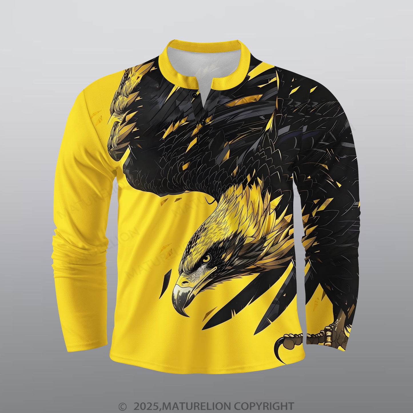 Maturelion Adler Männer Voll-Print Polo Shirt