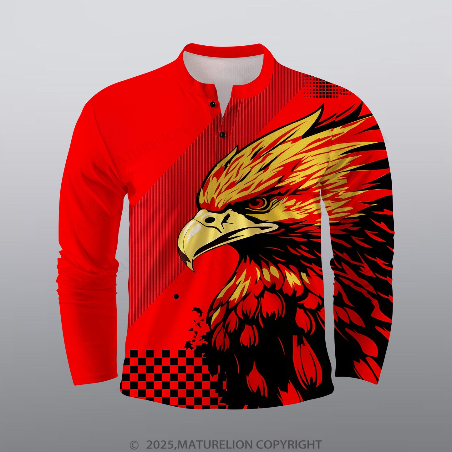 Maturelion Adler Männer Voll-Print Polo Shirt