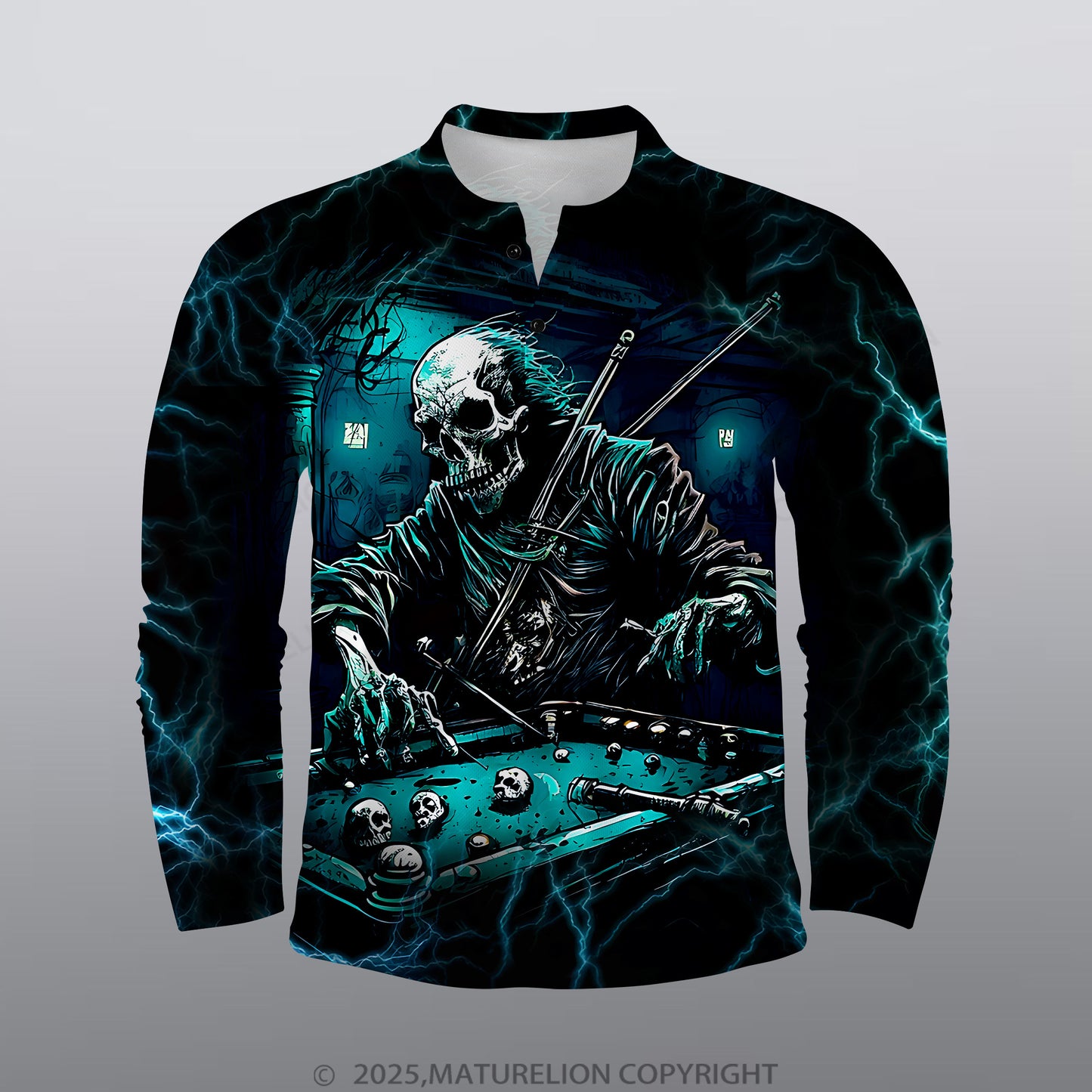 Maturelion Billard Männer Voll-Print Polo Shirt