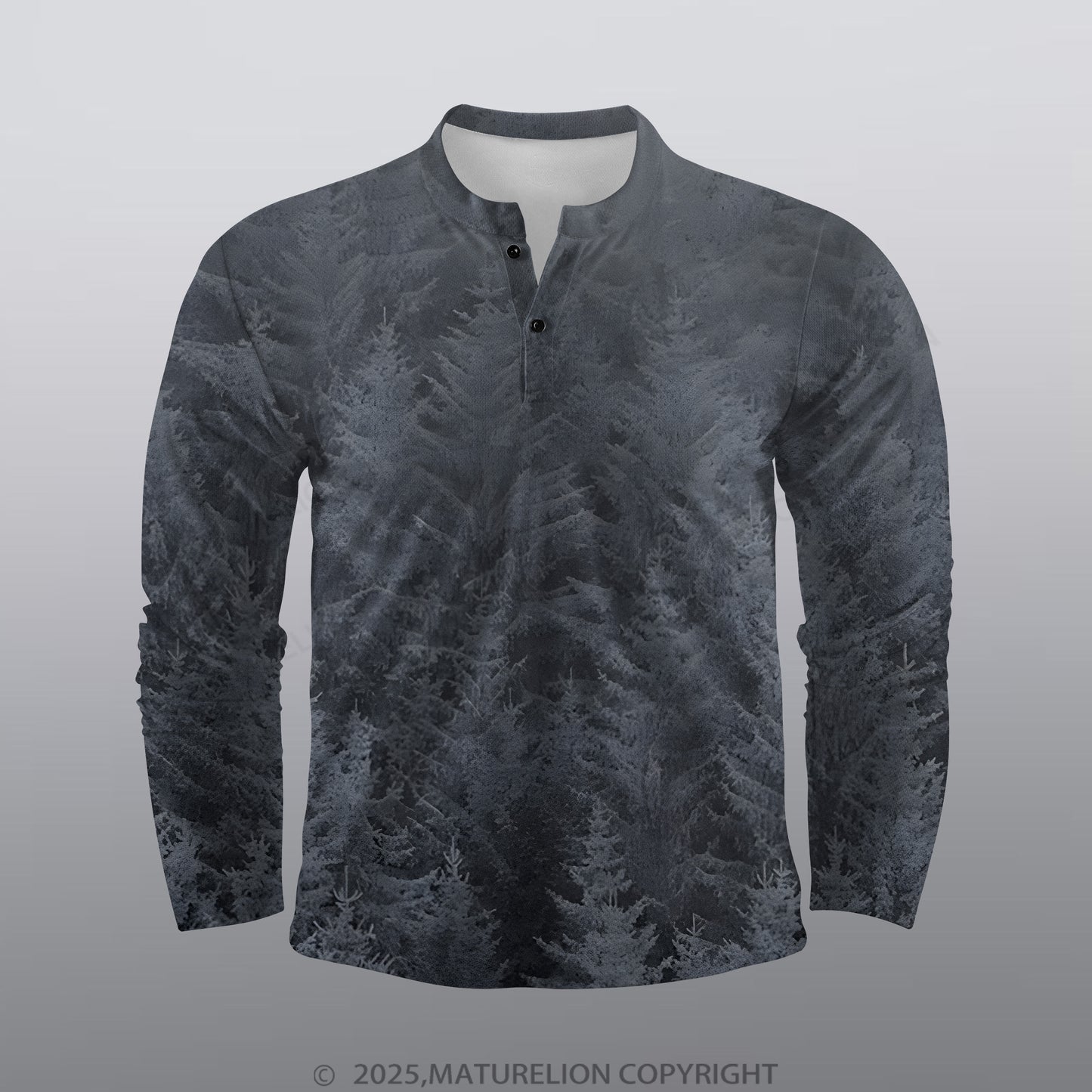 Maturelion Schwarzwald Männer Voll-Print Polo Shirt