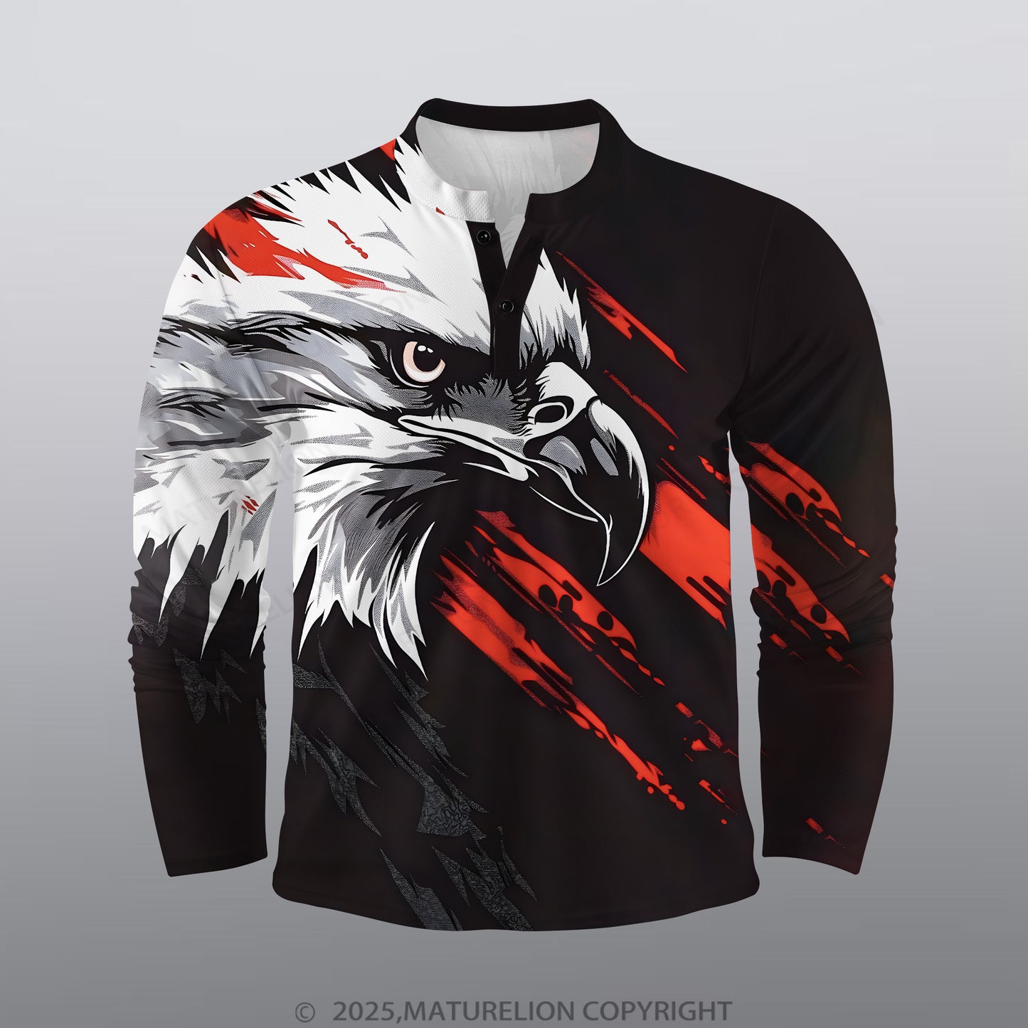 Maturelion Adler Männer Voll-Print Polo Shirt