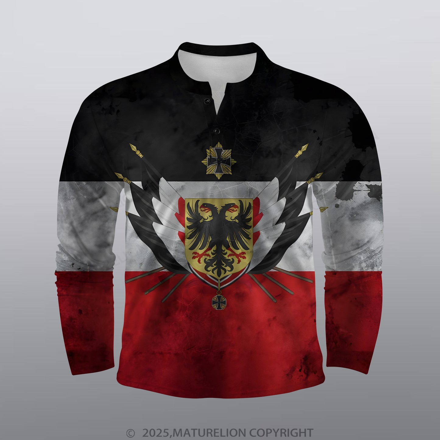 Maturelion Deutschland Männer Voll-Print Polo Shirt