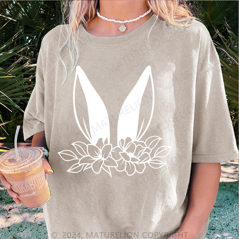 Maturelion Osterhase Ohren Damen Gewaschene Vintage T-Shirt