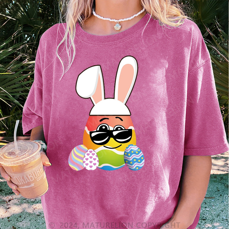 Maturelion Osterhase mit Brille Damen Gewaschene Vintage T-Shirt