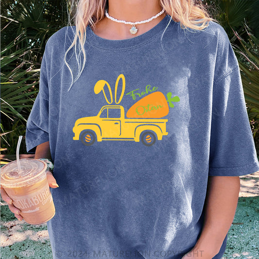 Maturelion Das Auto und Frohe Ostern Damen Gewaschene Vintage T-Shirt