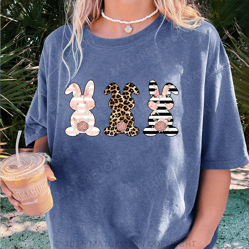 Maturelion Osterhasen und Frohe Ostern Damen Gewaschene Vintage T-Shirt