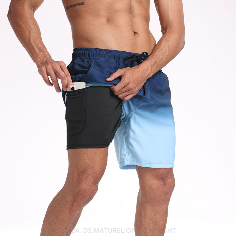 Maturelion Atmungsaktiv Fitnesshose Schnell Trocknende Strandhose Badehose