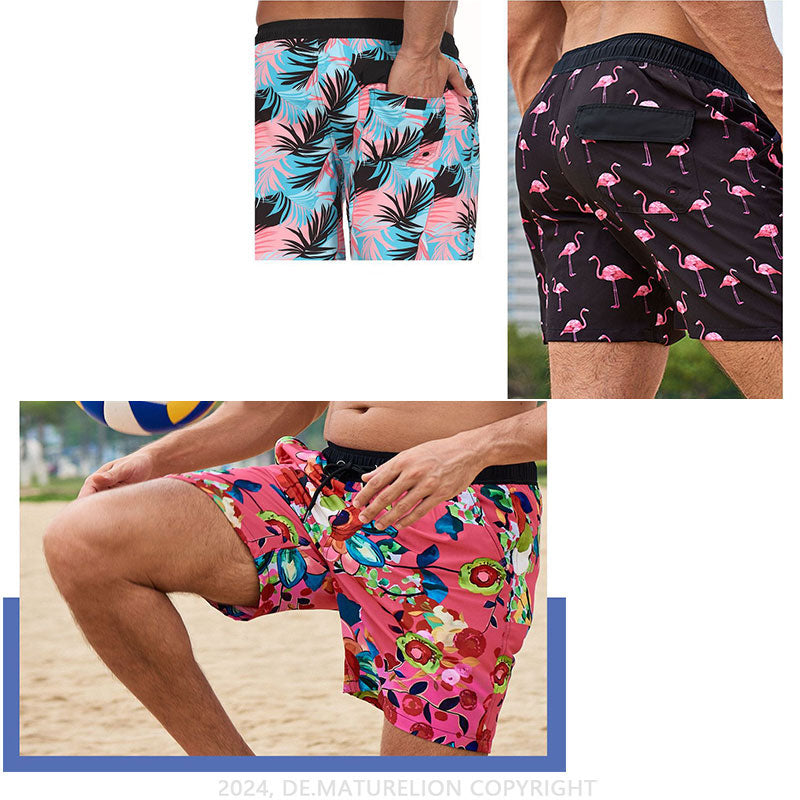 Maturelion Atmungsaktiv Fitnesshose Schnell Trocknende Strandhose Badehose