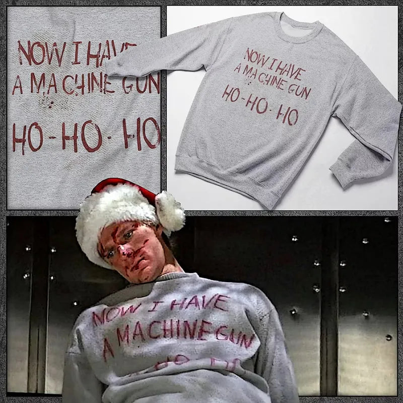 Now I Have a Machine Gun Ho Ho Ho Christmas Gewaschenes Sweatshirt