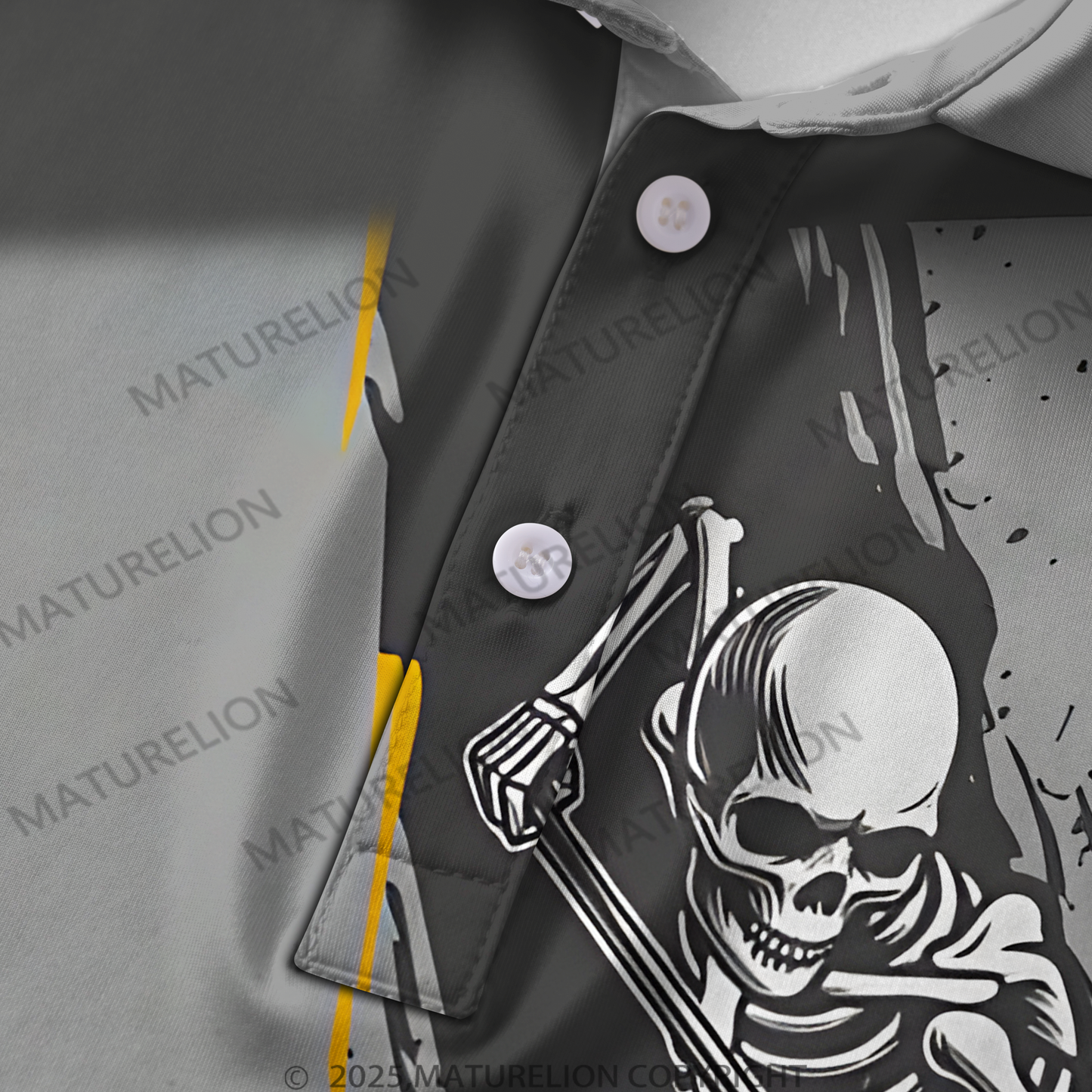Maturelion Männer Voll-Print Polo Shirt