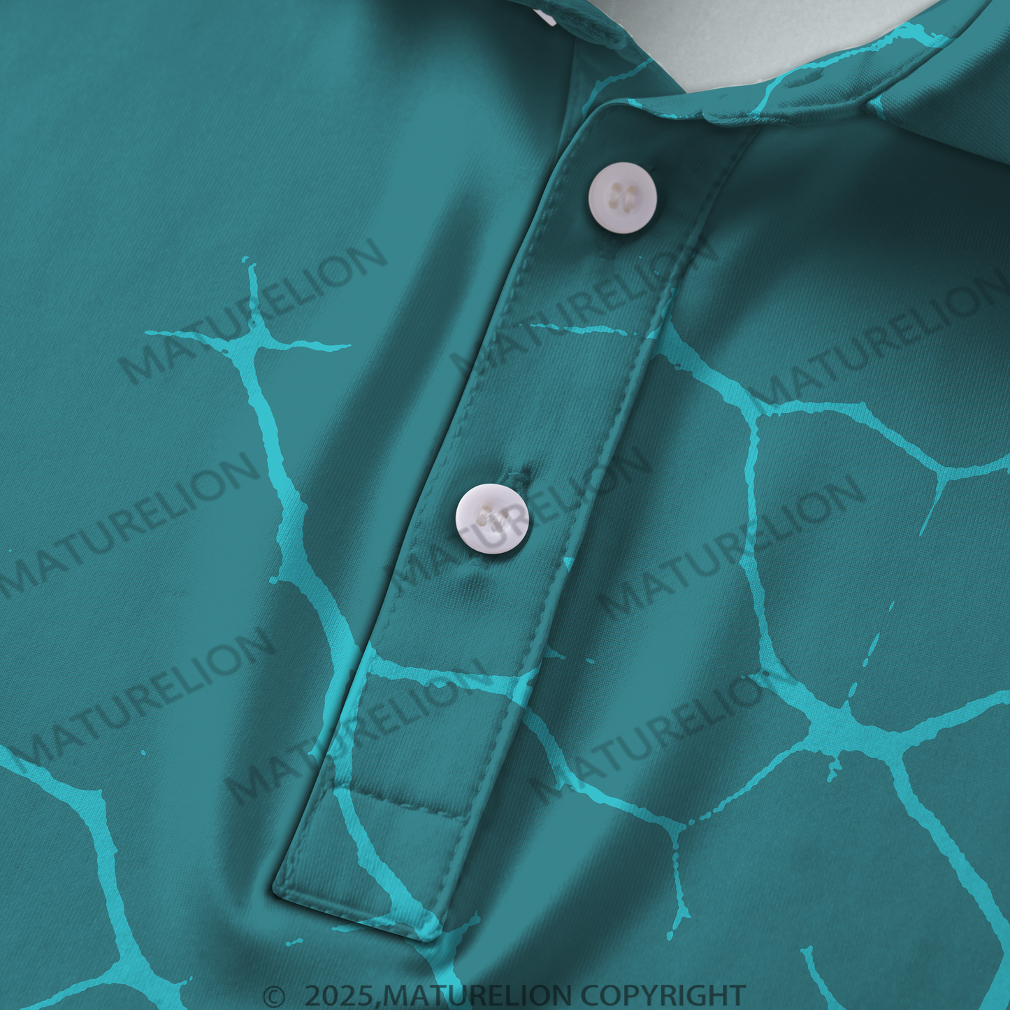 Maturelion Männer Voll-Print Polo Shirt