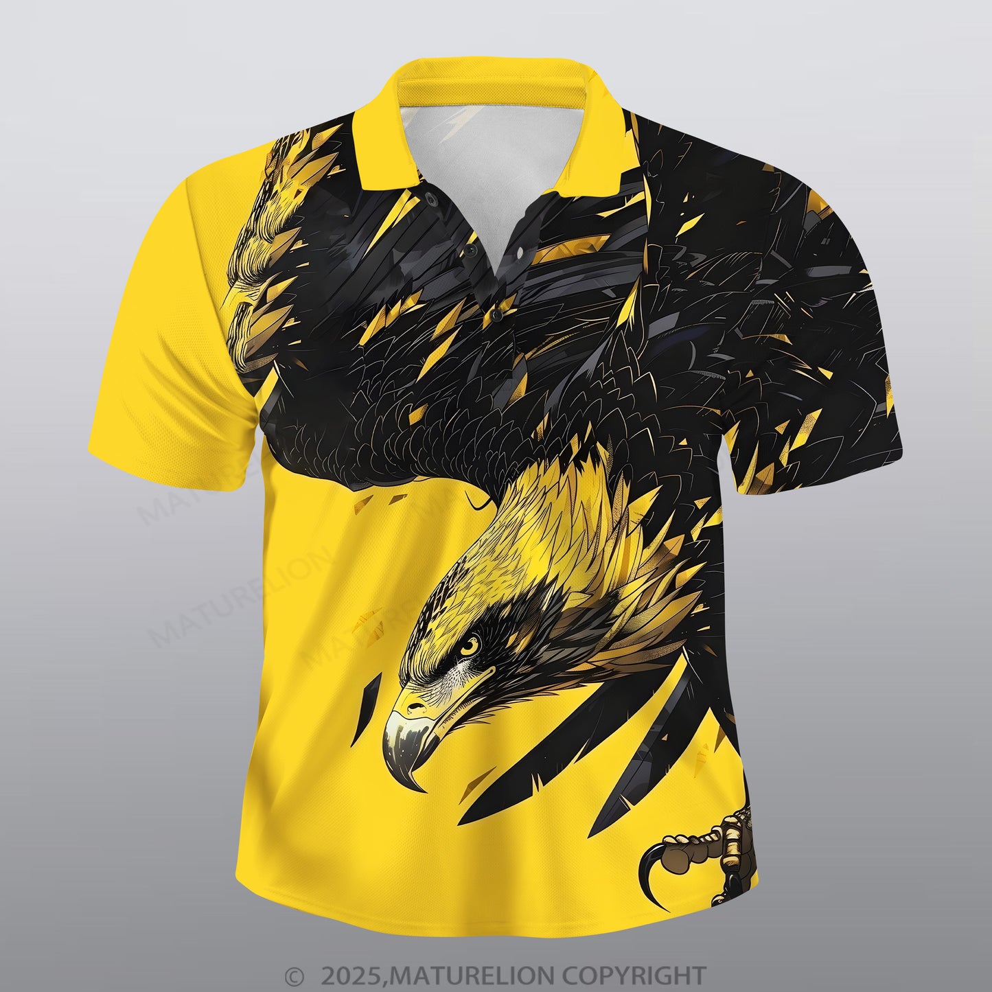 Maturelion Adler Männer Voll-Print Polo Shirt