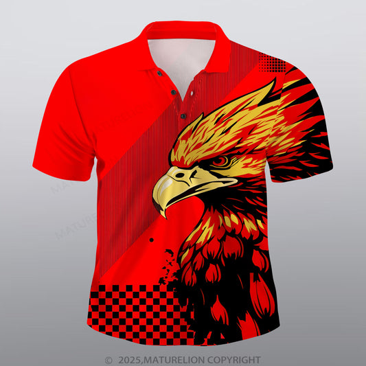 Maturelion Adler Männer Voll-Print Polo Shirt