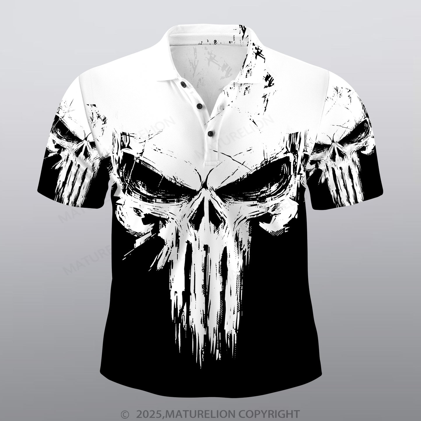 Maturelion Wikinger Männer Voll-Print Polo Shirt