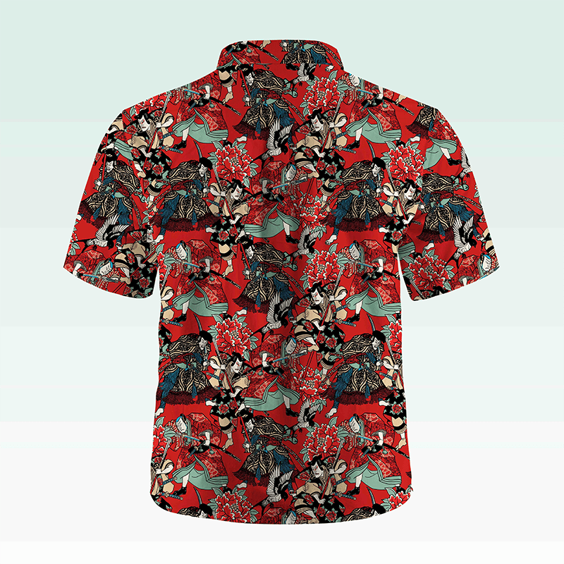 Maturelion Hawaiian Shirt Koi Fische und Wellen Hawaiian Shirt