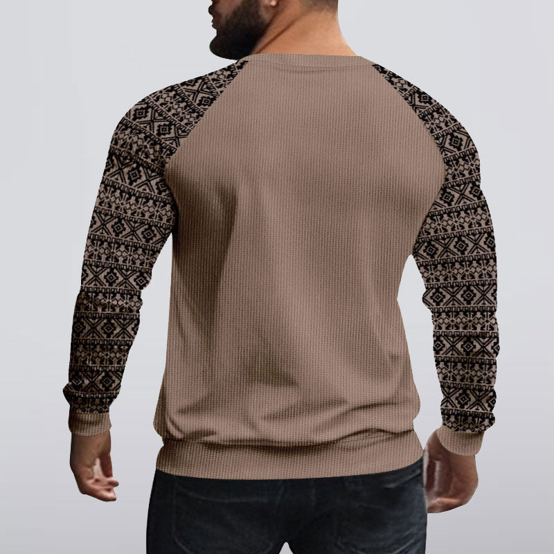 Waffel Gestrickte Langarm Shirt