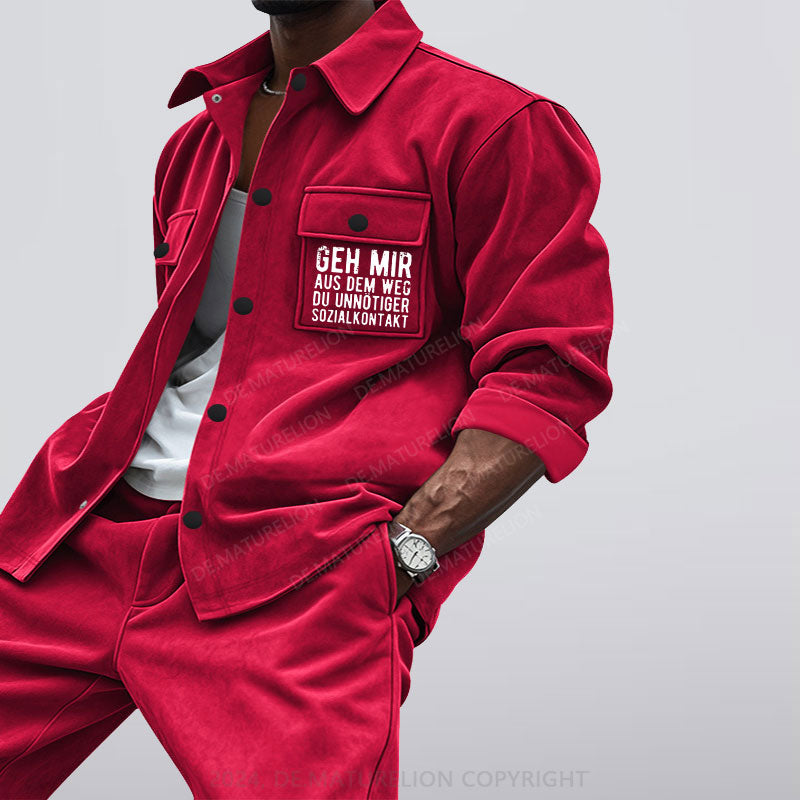 Maturelion Geh Mir Aus Dem Weg Du Unnötiger Sozialkontakt Jacke und Hose Set