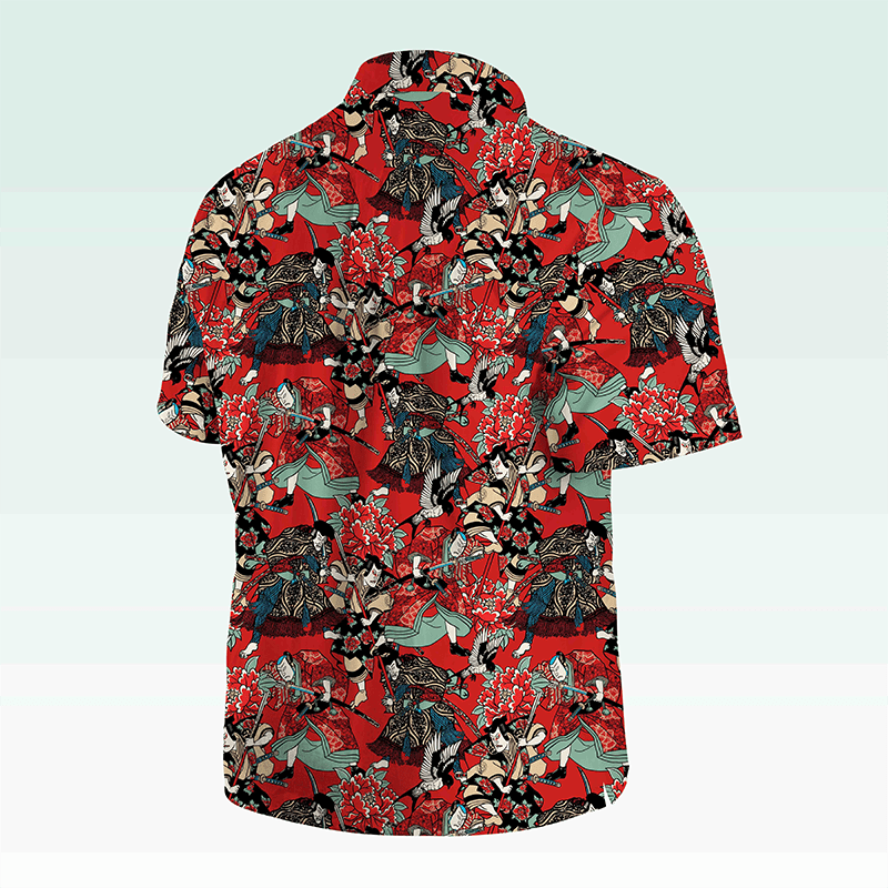 Maturelion Hawaiian Shirt Koi Fische und Wellen Hawaiian Shirt