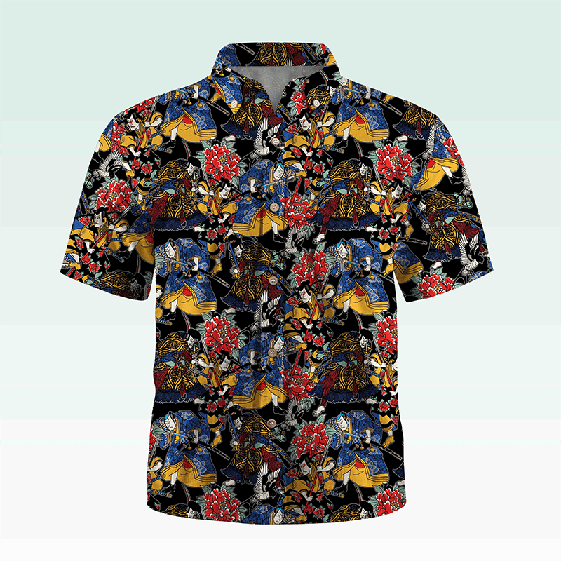 Maturelion Hawaiian Shirt Koi Fische und Wellen Hawaiian Shirt