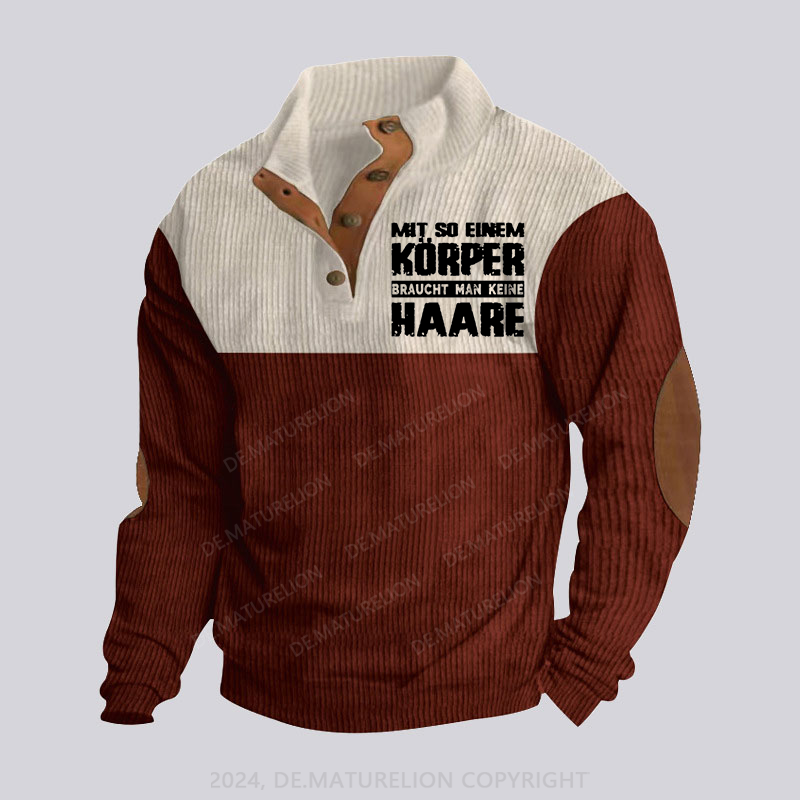 Maturelion Mit So Einem Körper Braucht Man Keine Haare Stehkragen Knopf Polo Shirt
