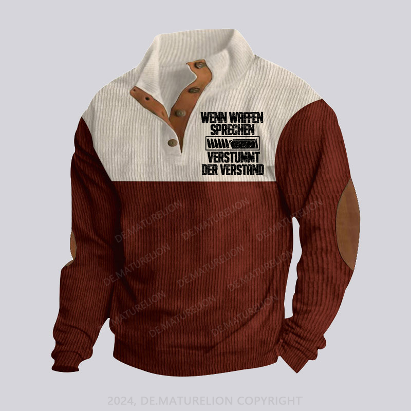 Maturelion Wenn Waffen sprechen, verstummt der Verstand Stehkragen Knopf Polo Shirt