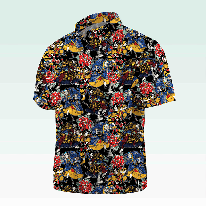 Maturelion Hawaiian Shirt Koi Fische und Wellen Hawaiian Shirt