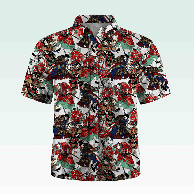 Maturelion Hawaiian Shirt Koi Fische und Wellen Hawaiian Shirt