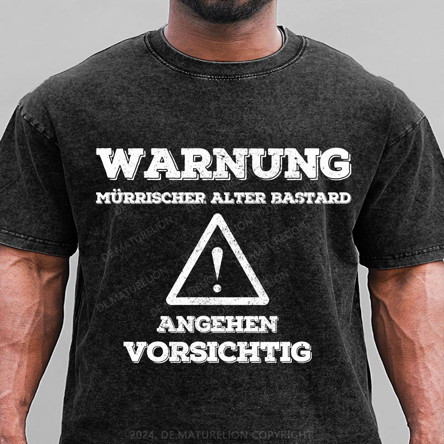 Warnung Mürrischer Alter Bastard Angehen Vorsichtig Gewaschene Vintage T-Shirt