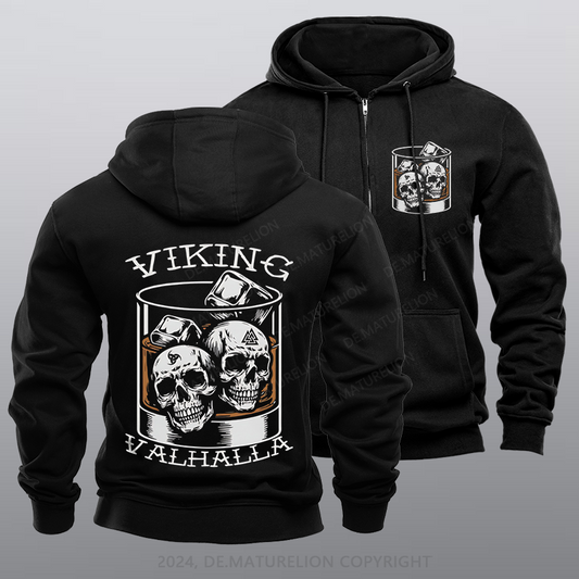 Maturelion Viking Valhalla Reißverschluss Hoodie