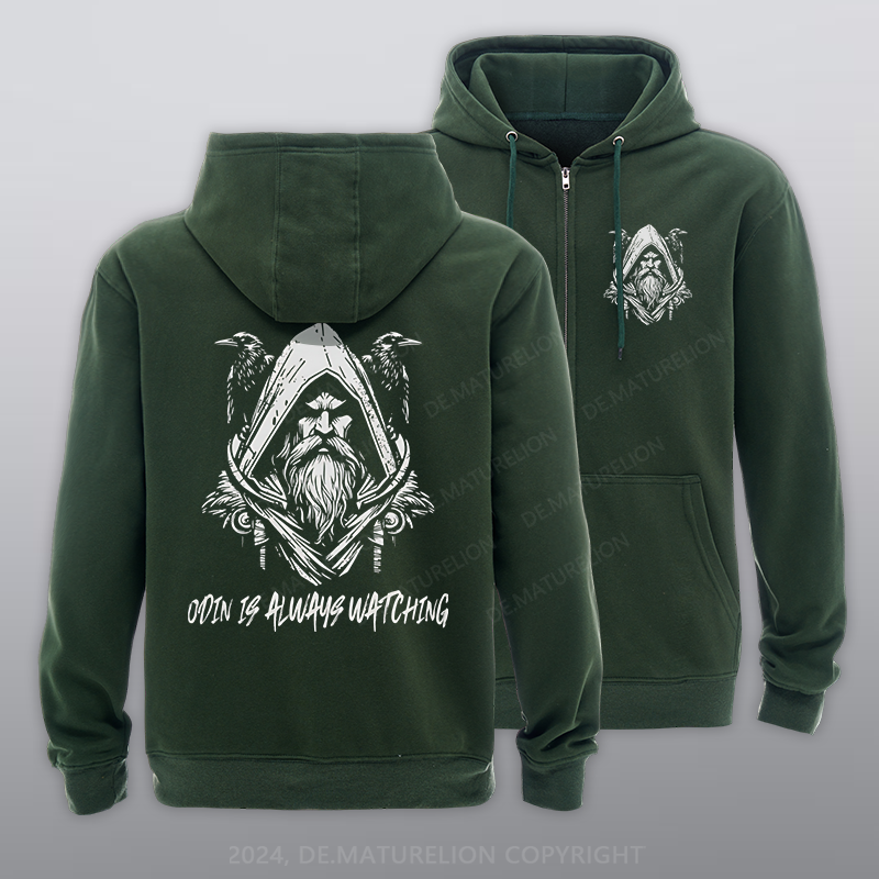 Maturelion Odin is Always watching Reißverschluss Hoodie