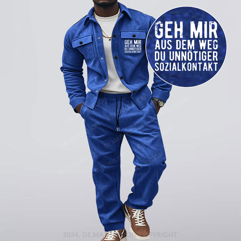 Maturelion Geh Mir Aus Dem Weg Du Unnötiger Sozialkontakt Jacke und Hose Set