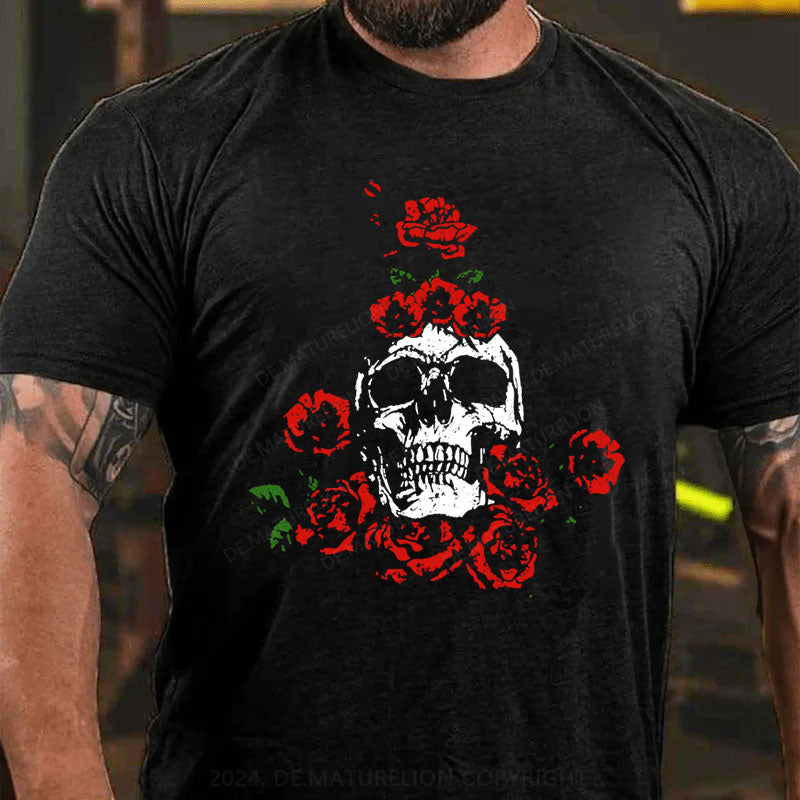 Skeleton Blumen Weihnachten T-Shirt