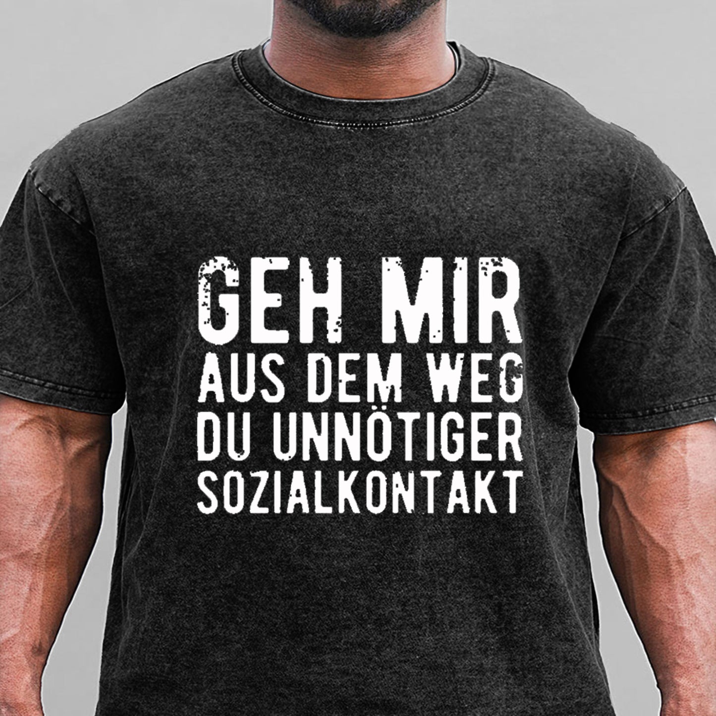 Geh Mir Aus Dem Weg Du Unnötiger Sozialkontakt Gewaschene Vintage T-Shirt