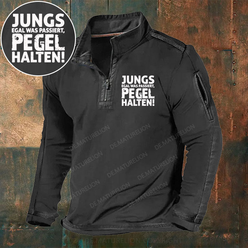 Jungs Egal Was Passiert Pegel Halten Stehkragen Reißverschluss Polo Shirt