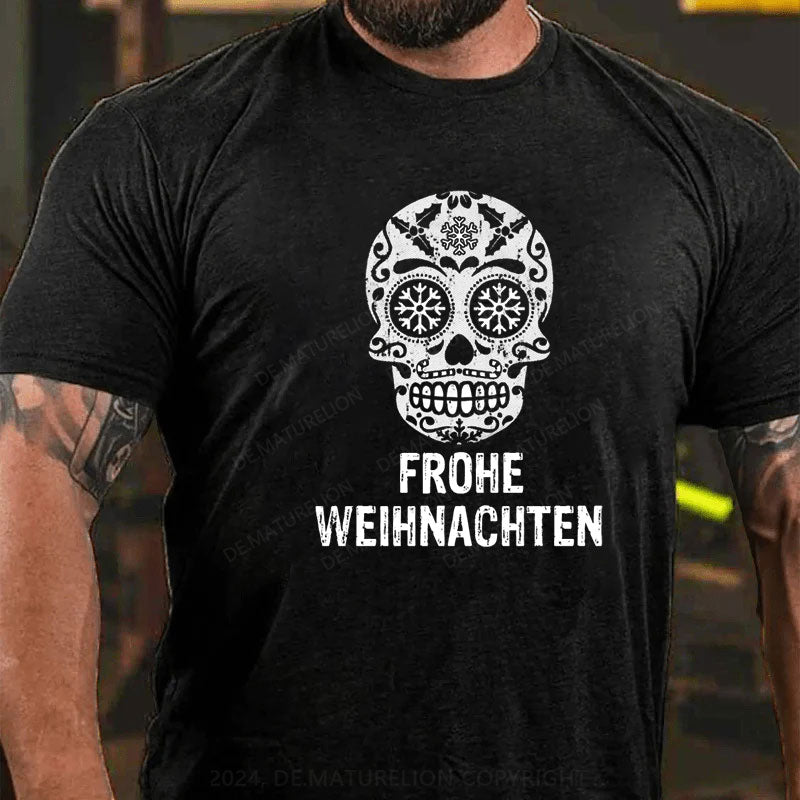 Frohe Weihnachten Schädel T-Shirt