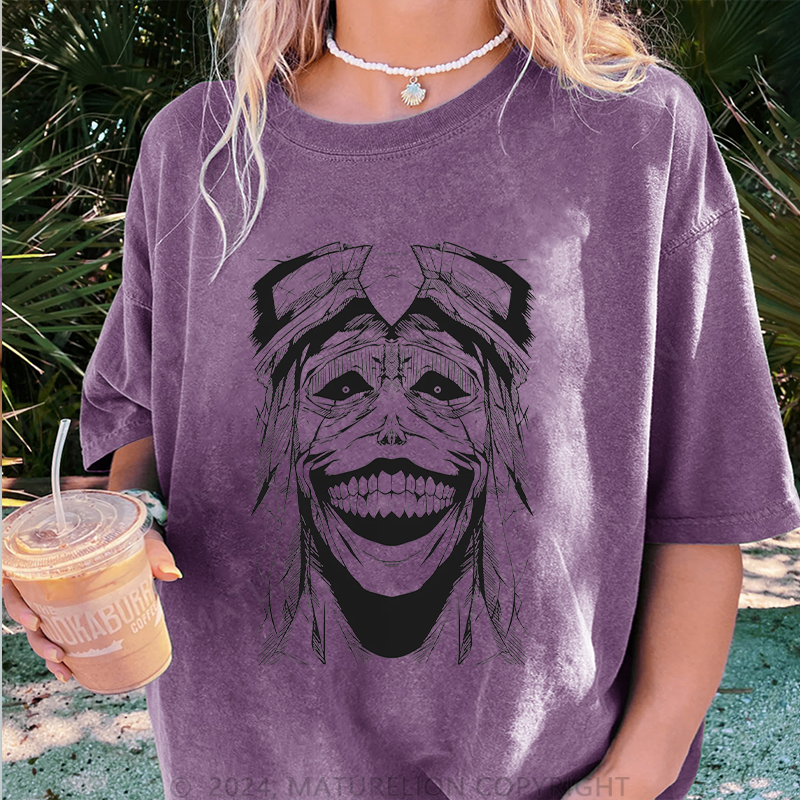 Maturelion Solo Damen Gewaschene Vintage T-Shirt