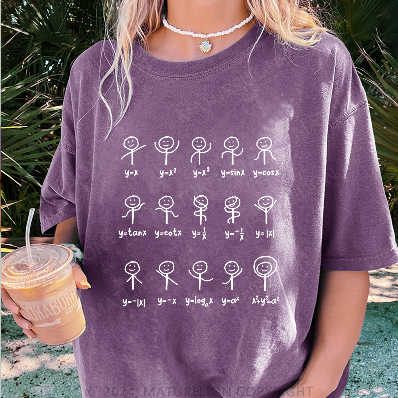 Maturelion Mathe Damen Gewaschene Vintage T-Shirt