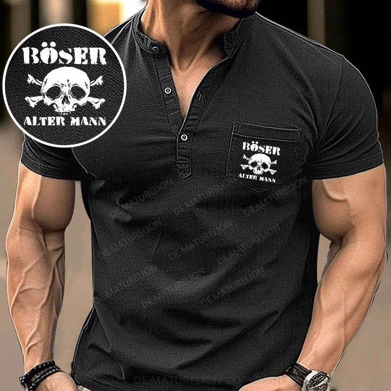 Böser Alter Mann Henley Shirt