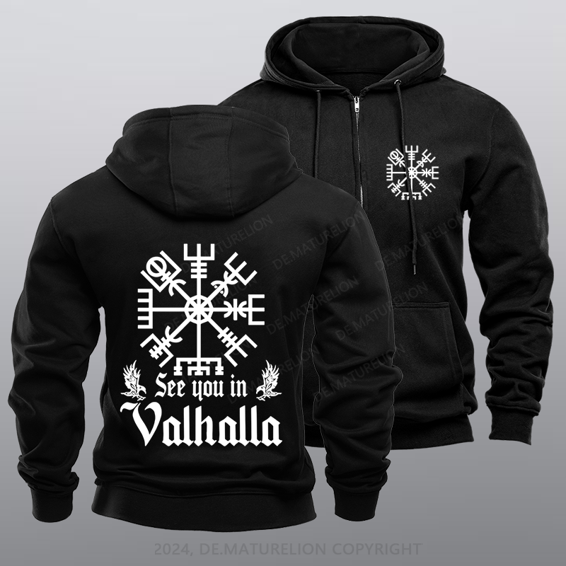 Maturelion See you in Valhalla Reißverschluss Hoodie