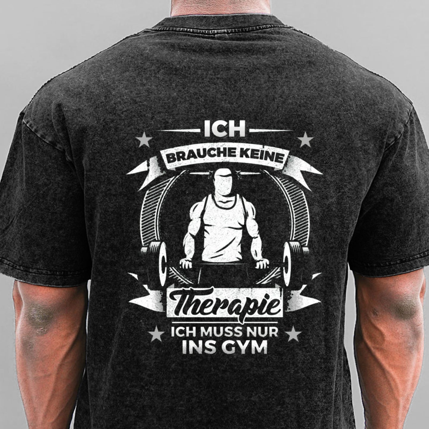 Ich brauche keine Therapie, Ich muss nur ins Gym Gewaschene Vintage T-Shirt