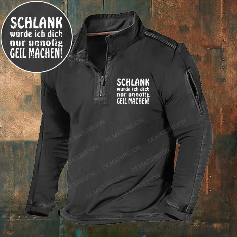 Schlank Würde Ich Dich Nur Unnötig Geil Machen Stehkragen Reißverschluss Polo Shirt